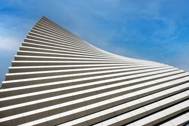 istock Bottom view beautiful modern office skyscrapers against the sky. 1470780165