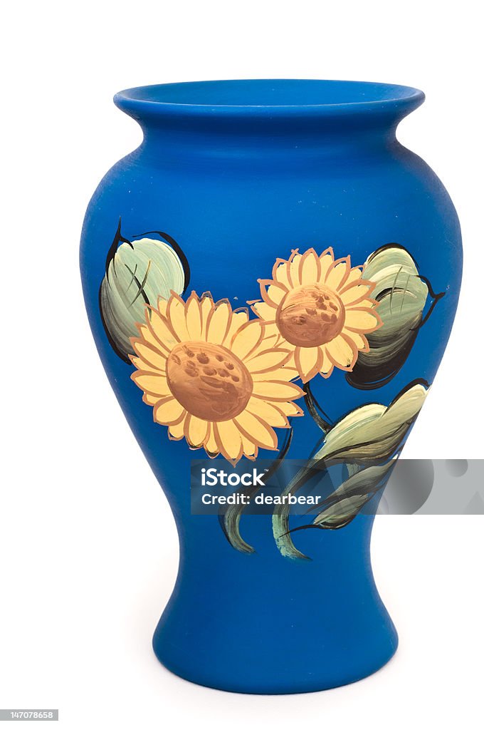 Pottery mit Sonnenblume Gemälde - Lizenzfrei Malfarbe Stock-Foto