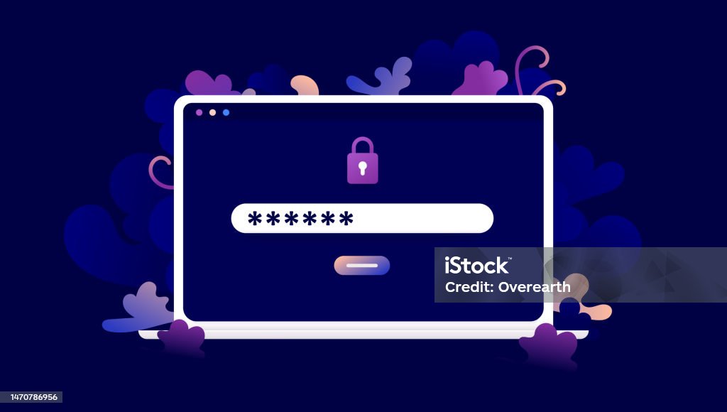 Password Login On Computer Screen Stock Illustration - Download Image ...
