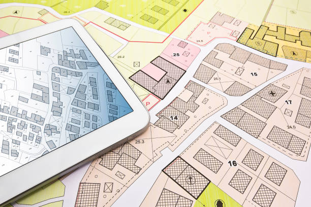 istock Buildings Permit concept with imaginary cadastral on digital tablet - building activity and construction industry with General Urban Plan 1470788478