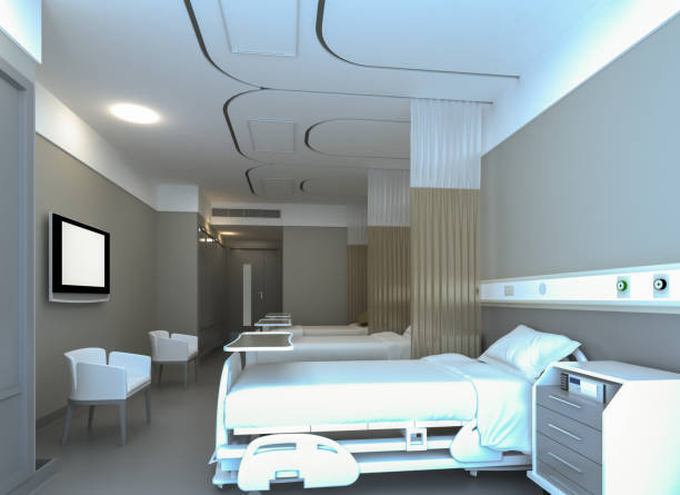 istock Modern Hospital Room Interior With Empty Beds 1470789650