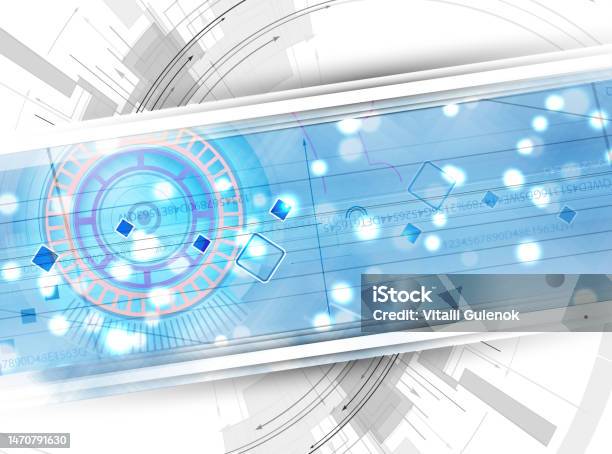 Abstract Tech Background Futuristic Technology Interface Vector ...