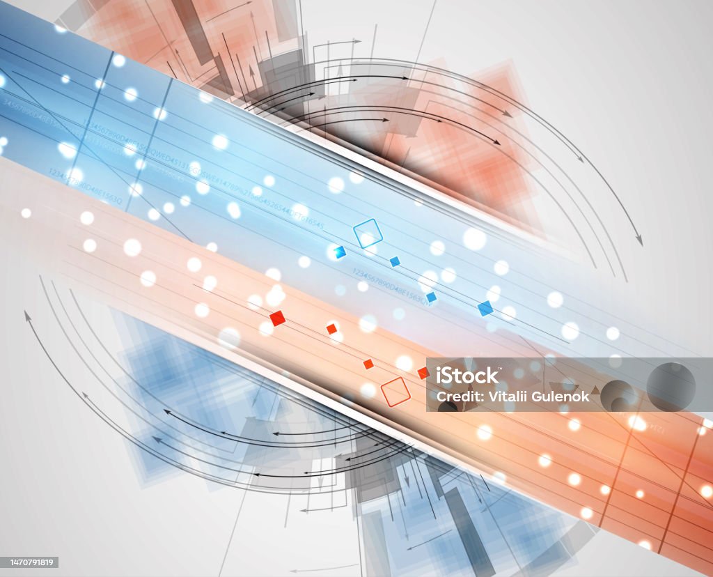 Abstract Tech Background Futuristic Technology Interface Vector ...
