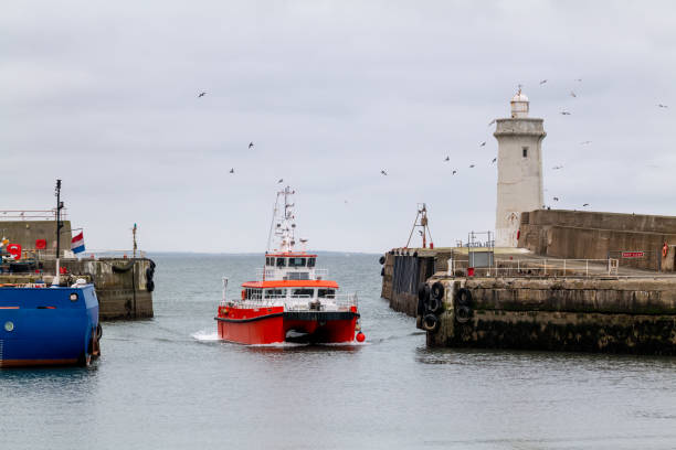 2 March 2023. Buckie Harbour,Moray,Scotland. This is the High Speed Ship called Waterfall arriving at Buckie Harbour.