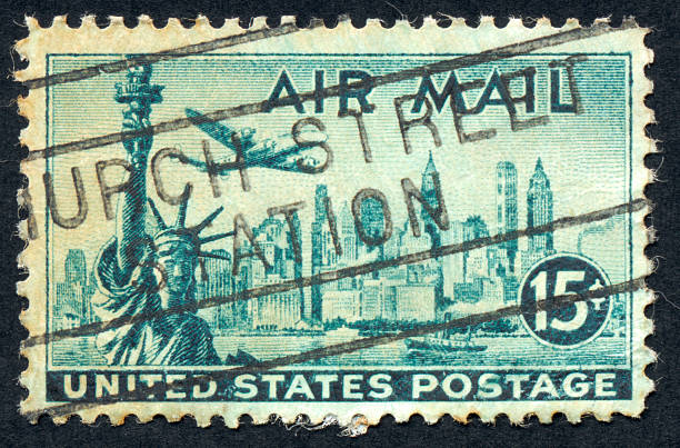 istock Old Stamp - United States Postage Air Mail 15Cents 147079309
