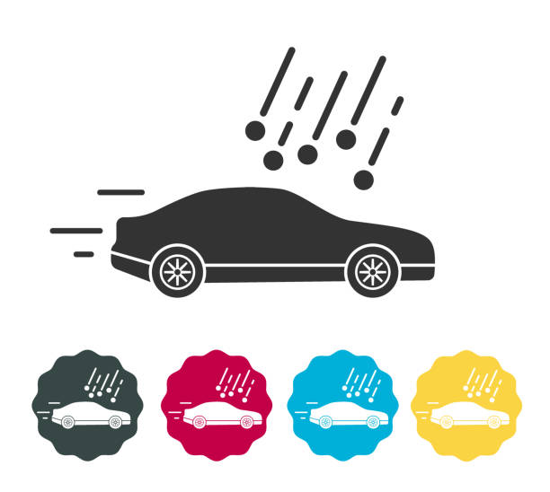 Car Insurance for Hailstorm Damage - Stock Icon Car Insurance for Hailstorm Damage - Stock Icon as EPS 10 File car hailstorm stock illustrations