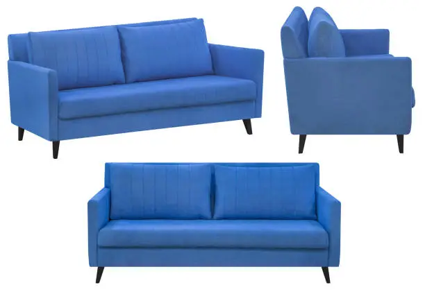 Sofa for the office or at home. Isolated from the background. In different angles. Interior element