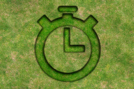 Grass Stopwatch Symbol on white background