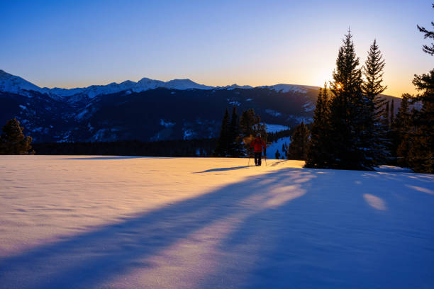 istock Outdoor Adventure Ski Touring with Scenic Mountain Backdrop 1470796218