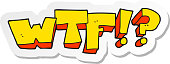 istock sticker of a cartoon WTF symbol 1470799063