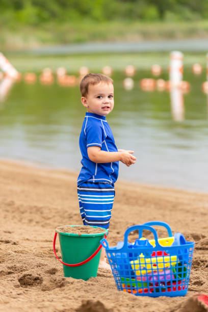istock Toddler Boy At Beach on Summer Day 1470800401