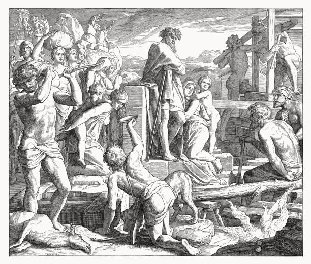 istock Emigration of the Cainites (Genesis 4, 16-17), woodcut, published 1860 1470813121