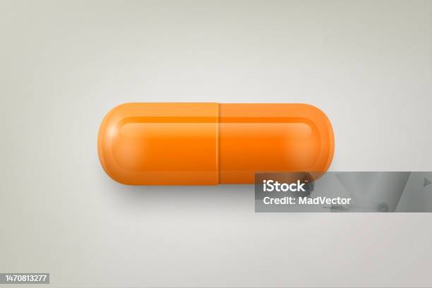 Uront Capsule Vector 3d Realistic Orange Pharmaceutical Medical Pill Capsule Tablet ...