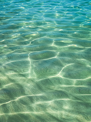 Close-up of ocean water with light and ripples