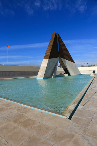 Lisbon, Portugal- October 21, 2022: Colossal Monument to Overseas Combatants in Lisbon, Portugal