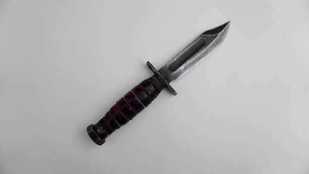istock Military knife on white background 1470815922