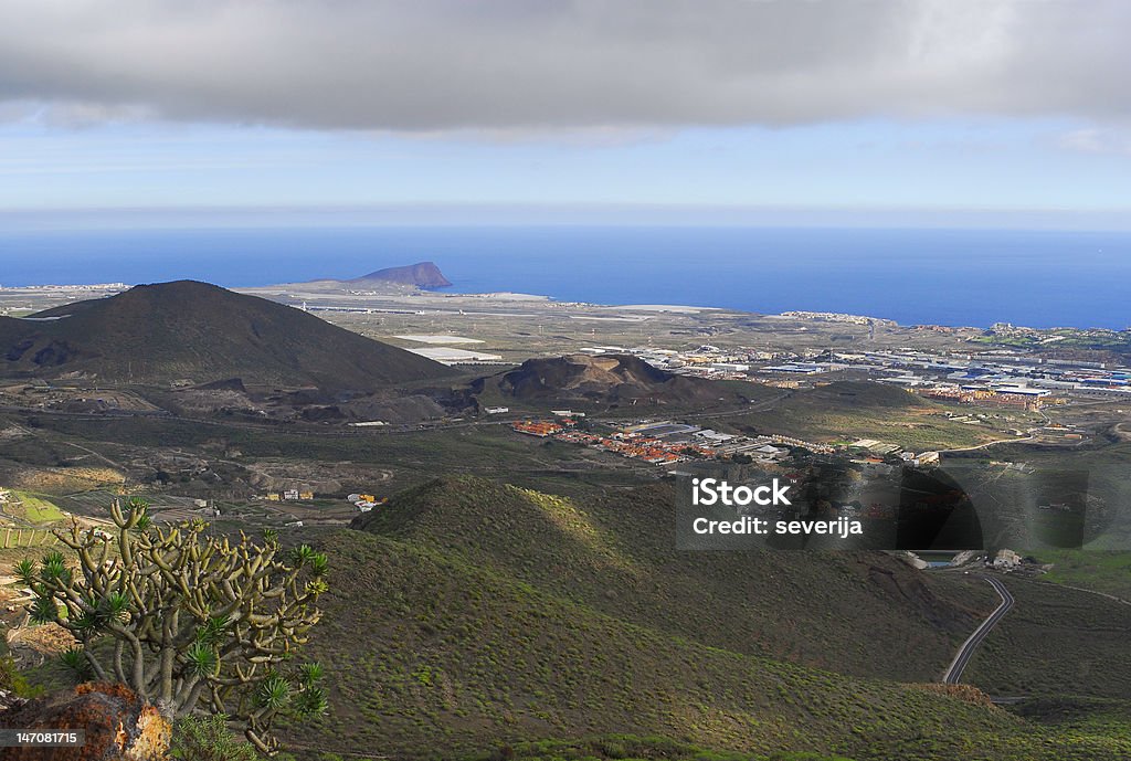 view in Tenerife island view from mountain to ocean in Tenerife island Atlantic Islands Stock Photo