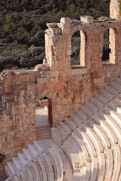 Ruins of ancient amphitheatre stock photo