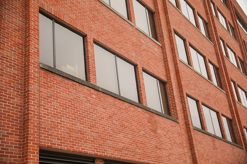 Brick and concrete building in the urban city in new england area