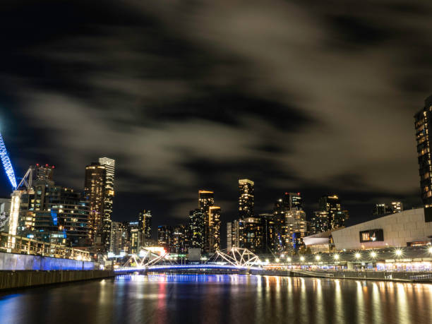 istock Cityscape and river at night 1470824304