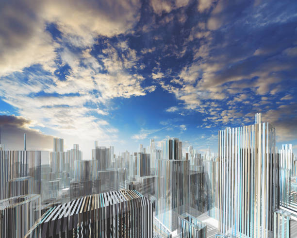 abstrakcyjny projekt, architektura miejska. - architect three dimensional shape business skyscraper zdjęcia i obrazy z banku zdjęć