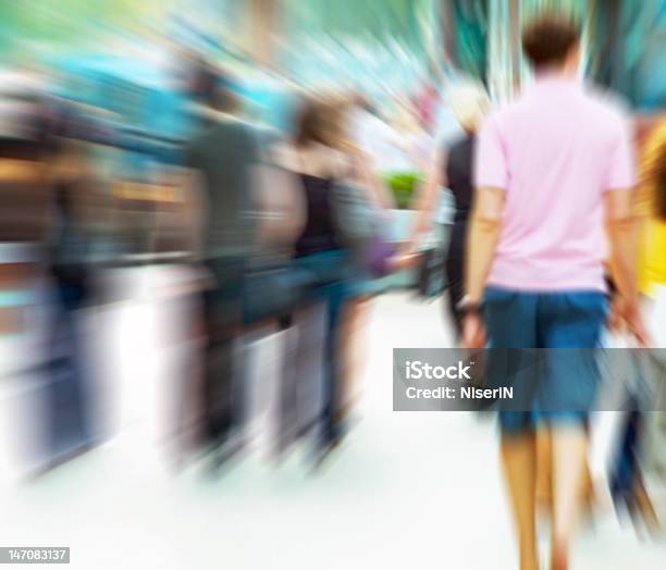 People Rush On Crowded Street Stock Photo - Download Image Now - Adult, City, City Life