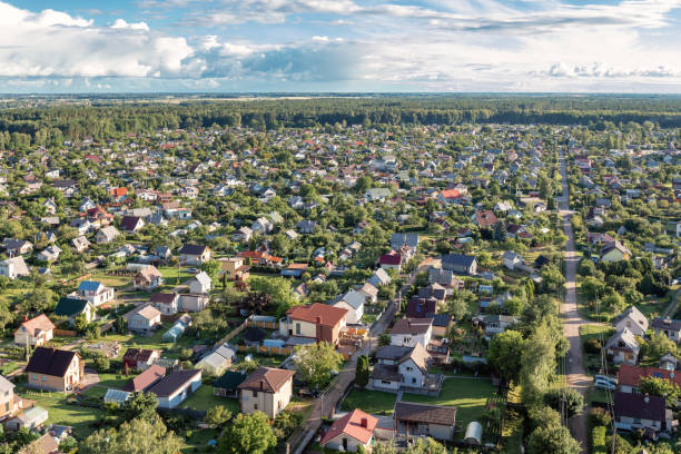 istock Small settlement with houses in rural areas, Lithuania 1470833092