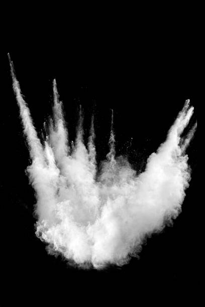 istock White powder explosion isolated on black background.White dust particles splash. 1470833838