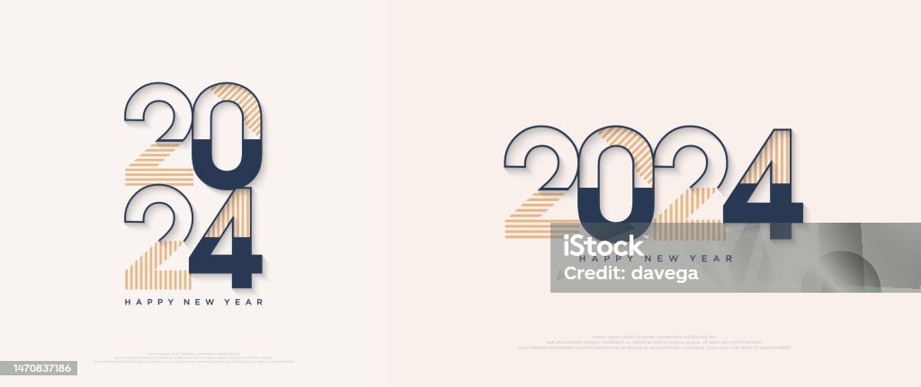 Vector Design Examples 2024 Colorful And Unique Design 2024 New Year Simple And Clean Vector Design ...