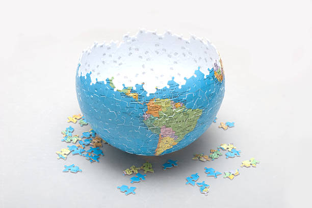 globe puzzle stock photo