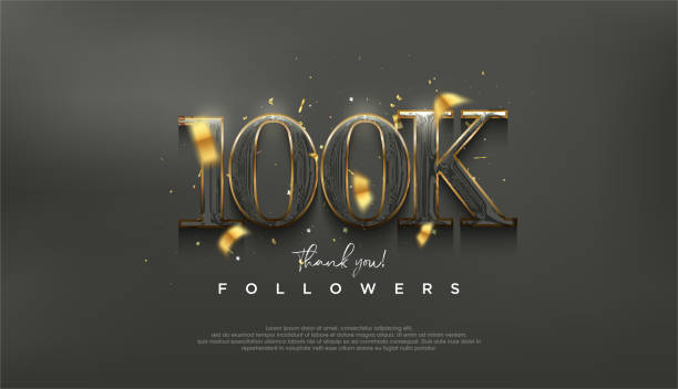 istock Elegant and luxurious design to thank 100k followers. Premium vector background for achievement celebration design. 1470840563