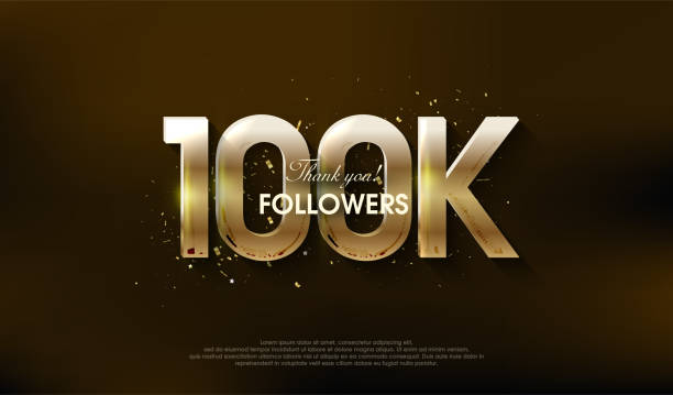 istock Modern design to thank 100k followers, with a very luxurious gold color. Premium vector background for achievement celebration design. 1470841348