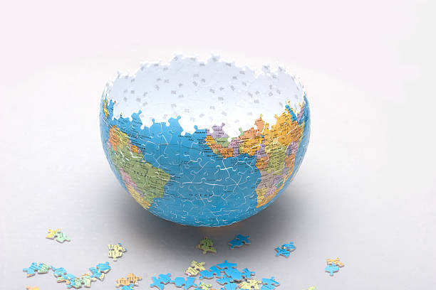 globe puzzle stock photo