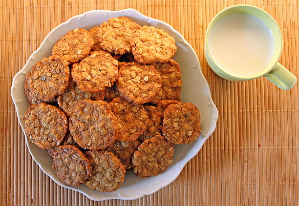 biscuit with milk stock photo