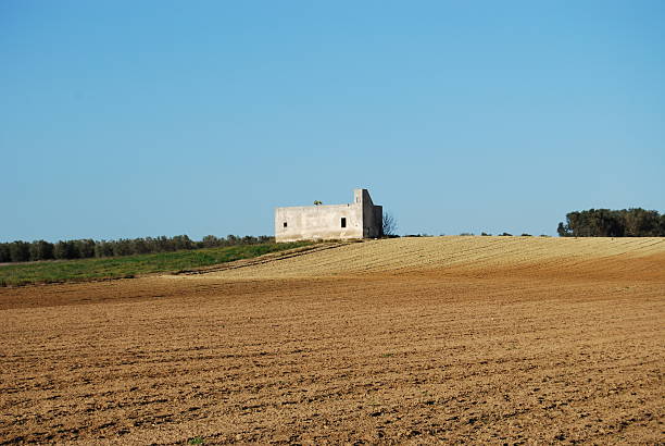 Solitary and isolated country house stock photo