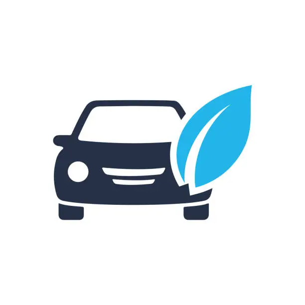 Vector illustration of Green car icon. Single solid icon. Vector illustration. For website design, logo, app, template, ui, etc.