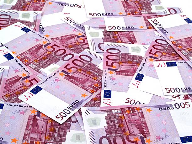 Euros background stock photo