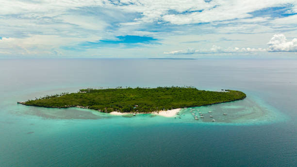 istock Seascape with tropical island. 1470850347