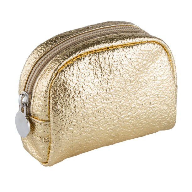 istock Stylish Shiny, shining cosmetic bag on a white background. 1470850482