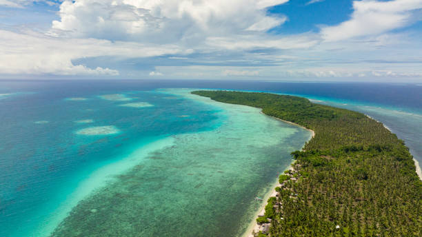 istock Seascape with sea and island. 1470850649
