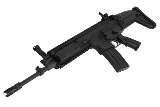 istock US Army SCAR-L carbine isolated on a white. 1470851714