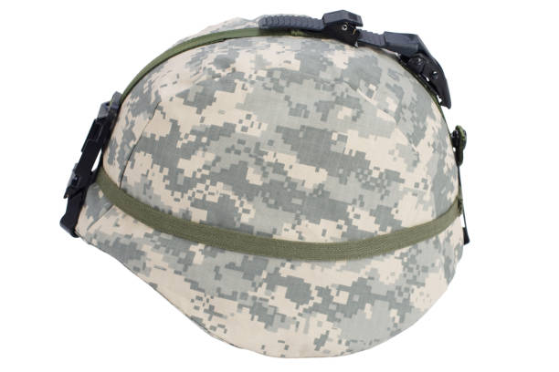 US Army Helmet in low key on blak background