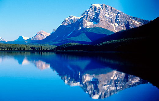 Mountain with a reflection in the lake