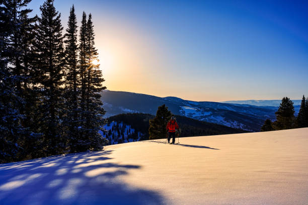 istock Outdoor Adventure Ski Touring with Scenic Mountain Backdrop 1470855496