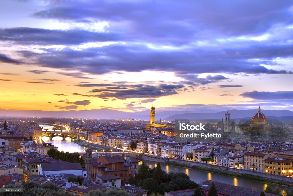 Atardecer en Florence - Foto de stock de Florencia - Italia libre de derechos