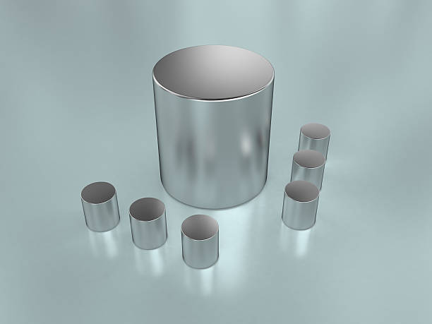 metal cylinders stock photo