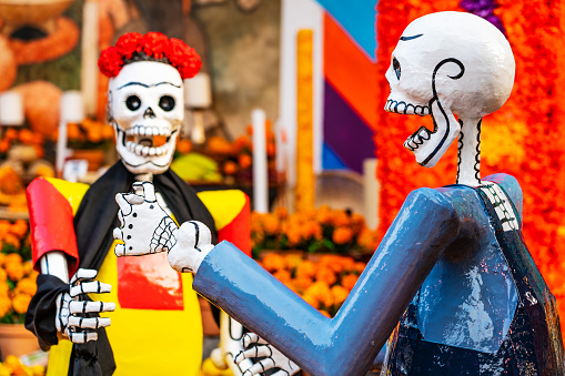 Catrinas are skeletons that are typically displayed during the Day of the Dead in Mexico.
