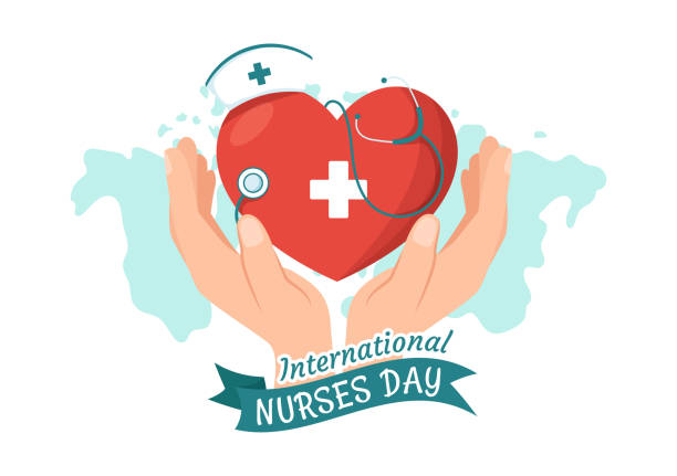 международный день медсестер 12 мая иллюстрация вклада, который медсестра вносит в общество в плоском мультфильме, нарисованном от руки для - physical checkup stock illustrations