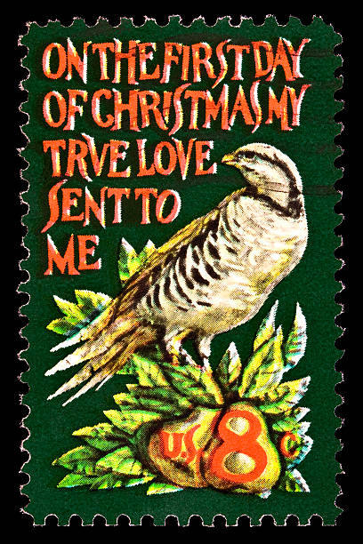 istock Partridge in a Pear Tree Christmas Stamp 147086303