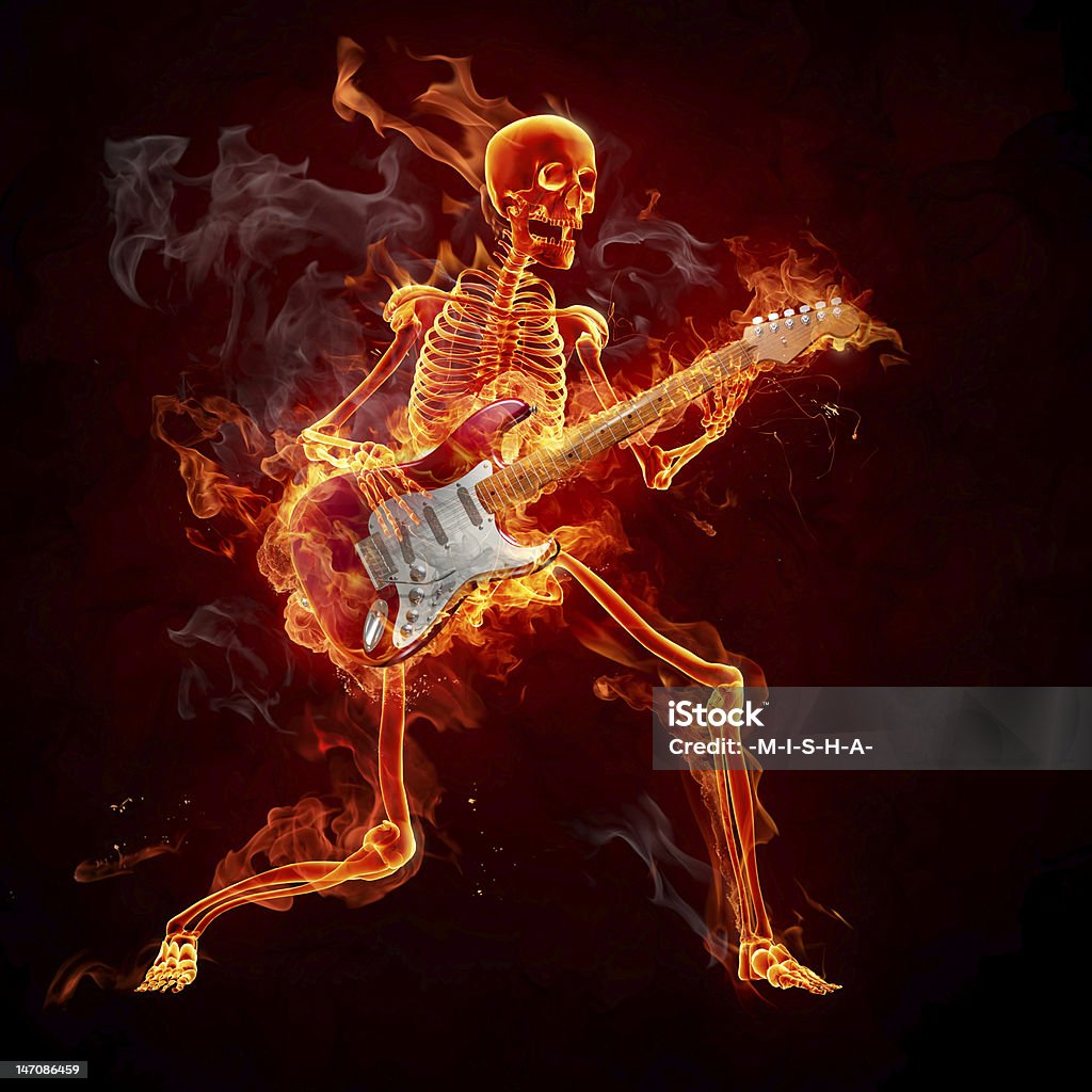 Гитарист - Стоковые фото Скелет человека роялти-фри